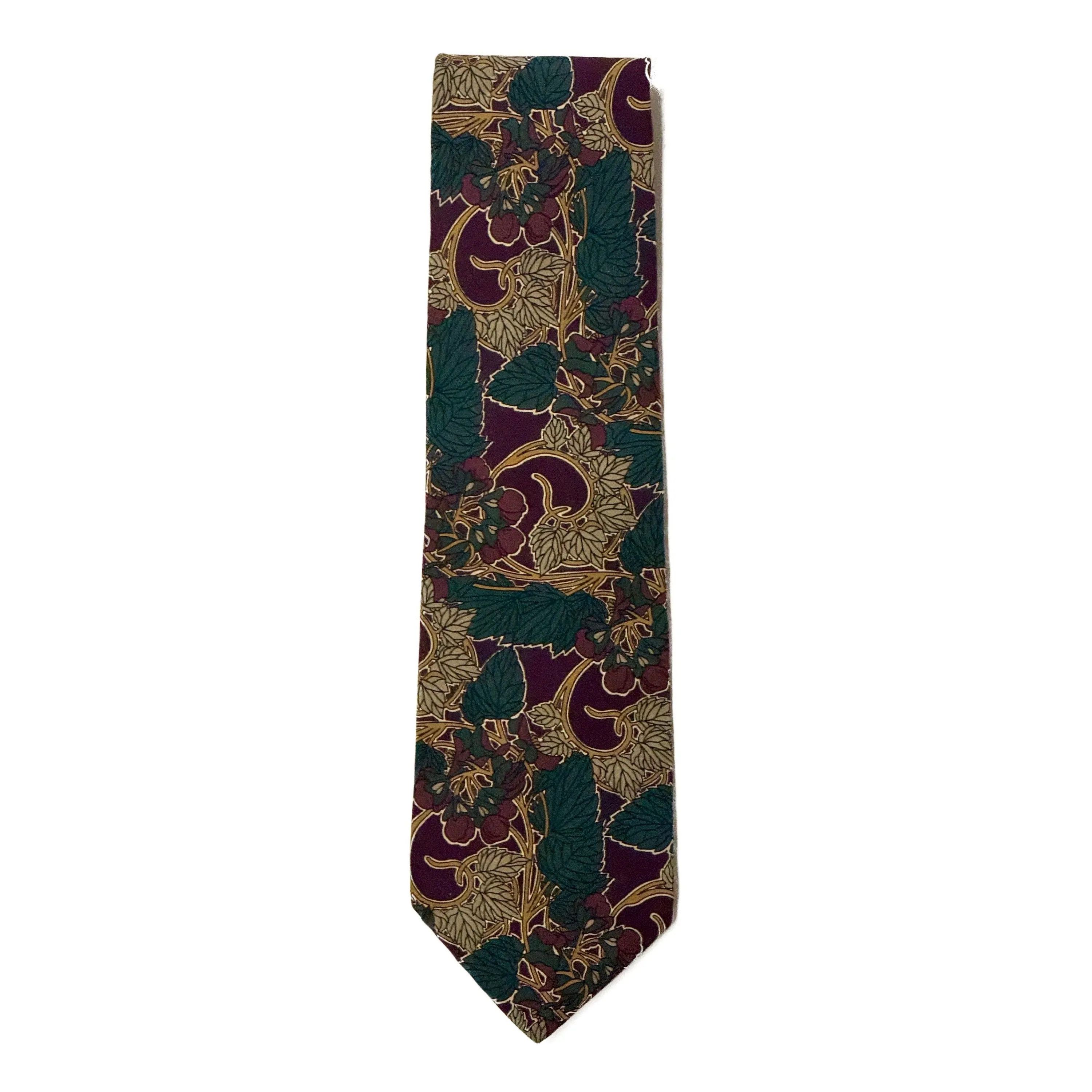1980’S EDDIE BAUER MADE IN USA 100% ITALIAN SILK FLORAL HANDMADE TIE