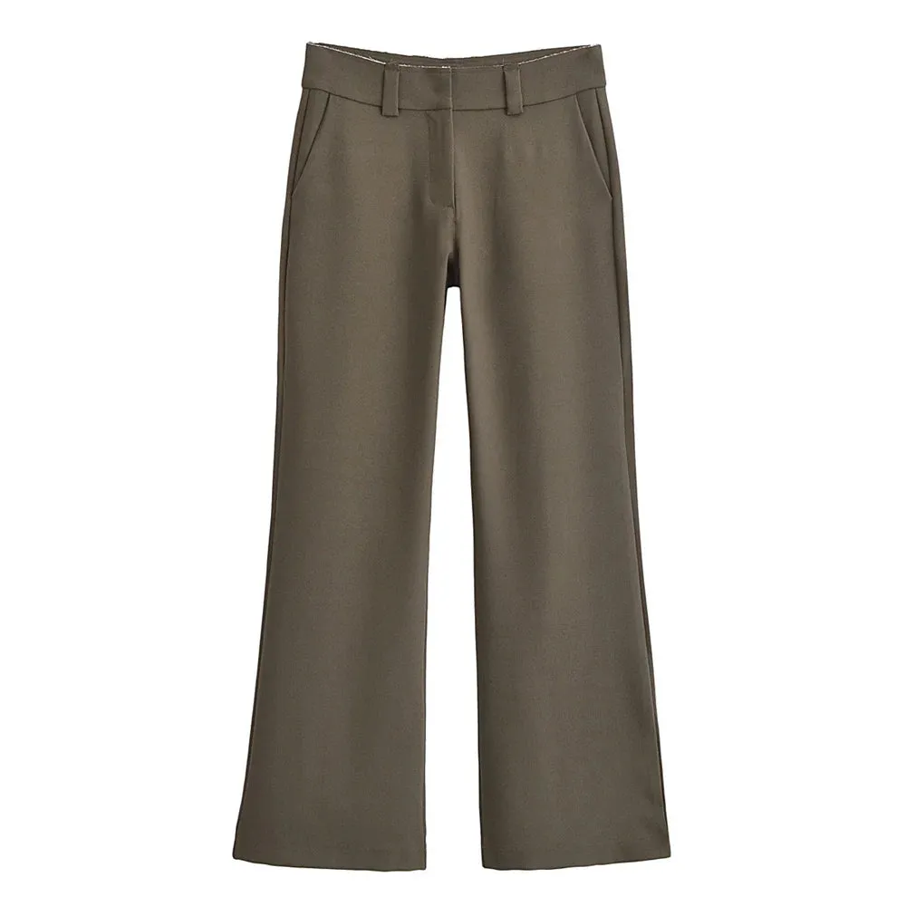 2024ZAR * Spring/Summer New Women's Simple Casual Series Customized Suit Coat with High Waist Flare Pants