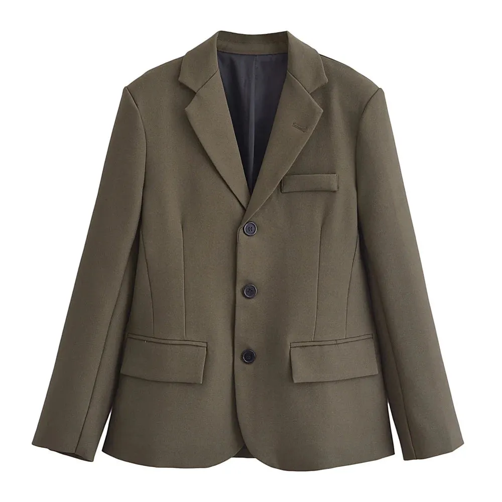 2024ZAR * Spring/Summer New Women's Simple Casual Series Customized Suit Coat with High Waist Flare Pants