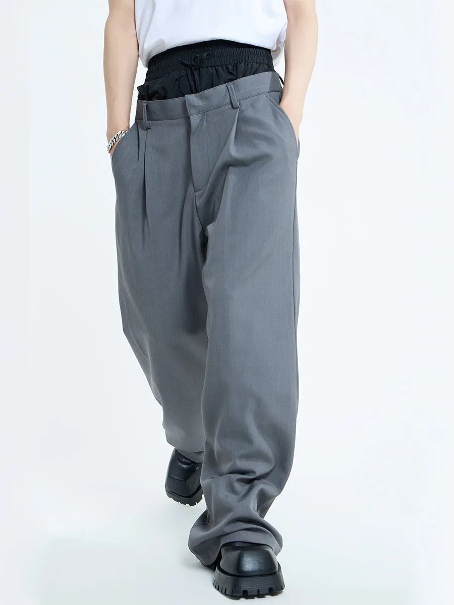 【23s September.】Double Layer High Waist Relaxed Pants -M