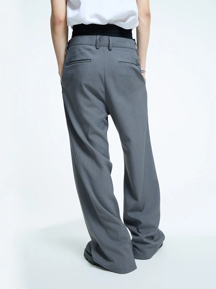 【23s September.】Double Layer High Waist Relaxed Pants -M