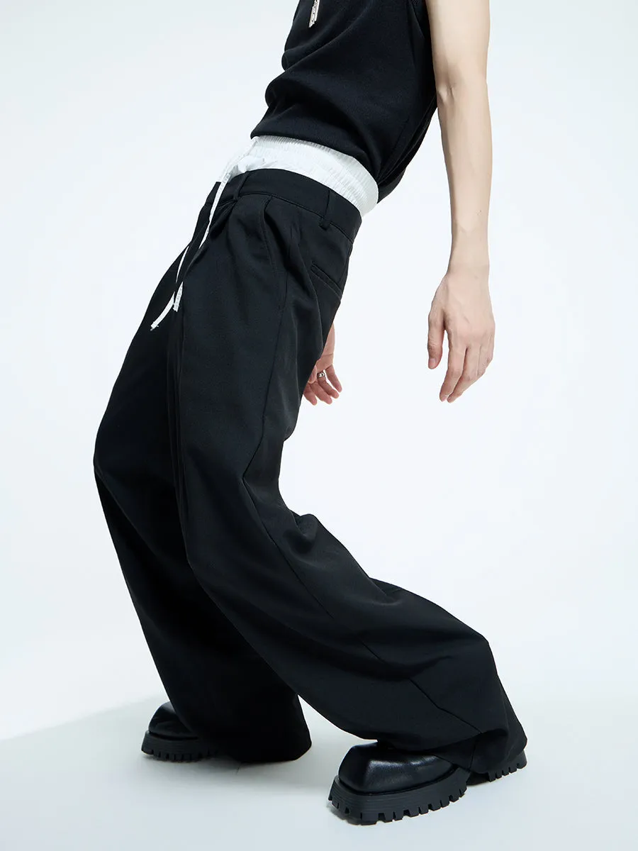 【23s September.】Double Layer High Waist Relaxed Pants -M
