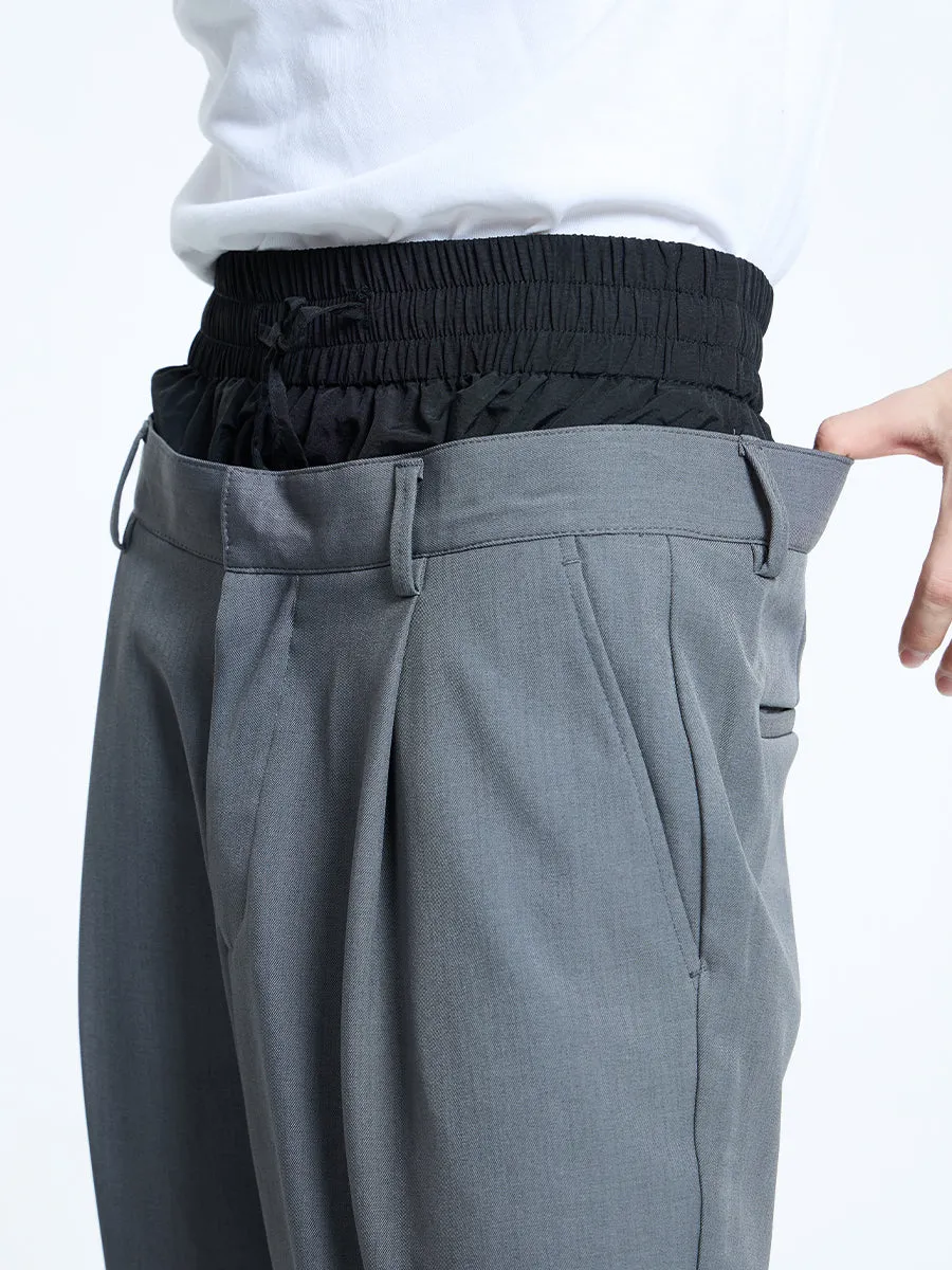 【23s September.】Double Layer High Waist Relaxed Pants -M
