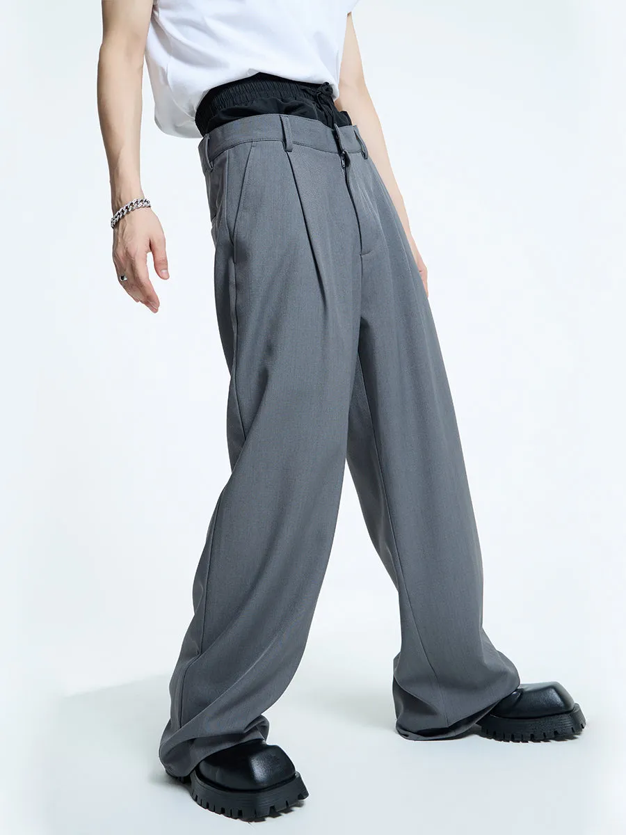 【23s September.】Double Layer High Waist Relaxed Pants -M