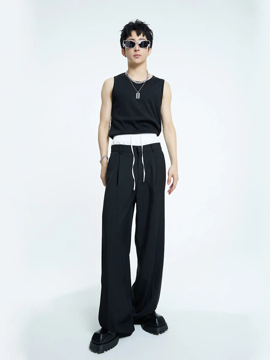 【23s September.】Double Layer High Waist Relaxed Pants -M