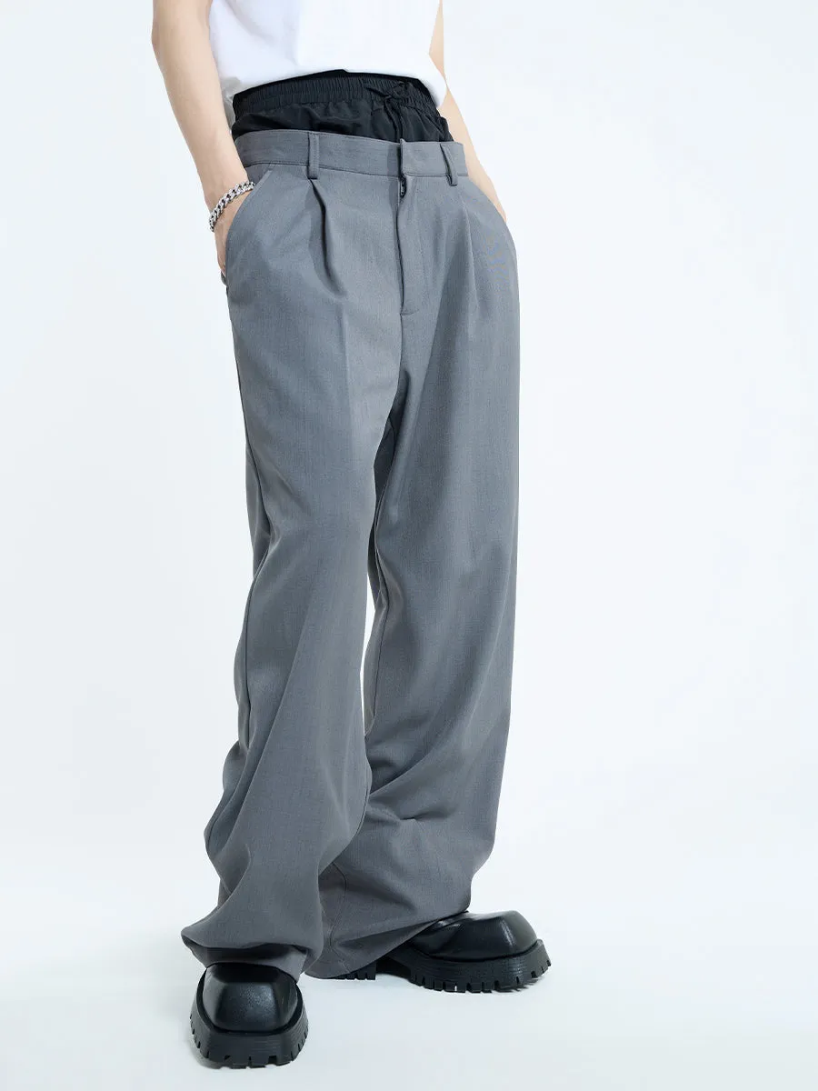【23s September.】Double Layer High Waist Relaxed Pants -M