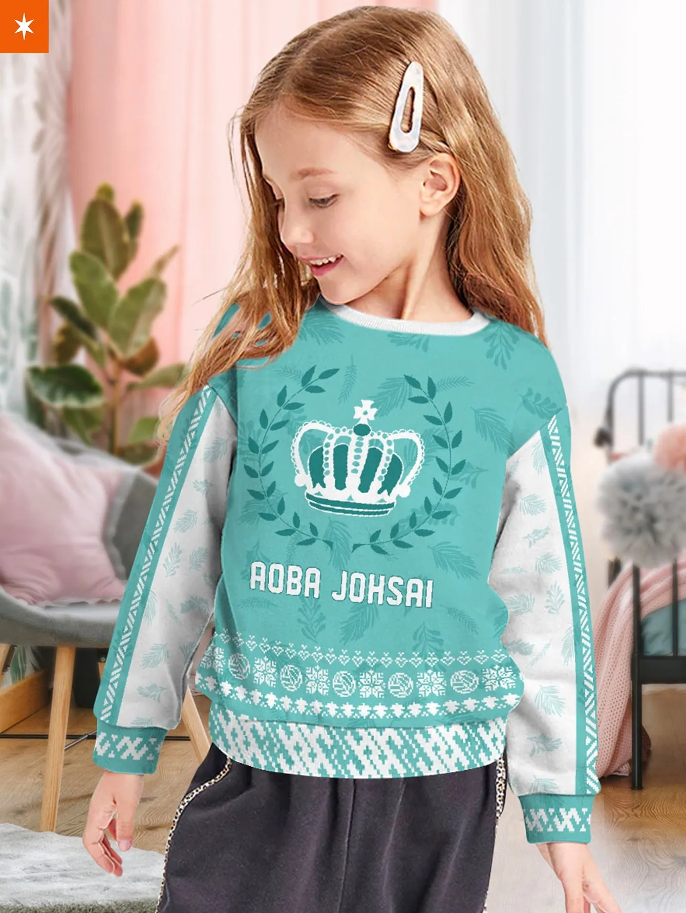 Aoba Johsai Jersey Christmas Kids Unisex Wool Sweater