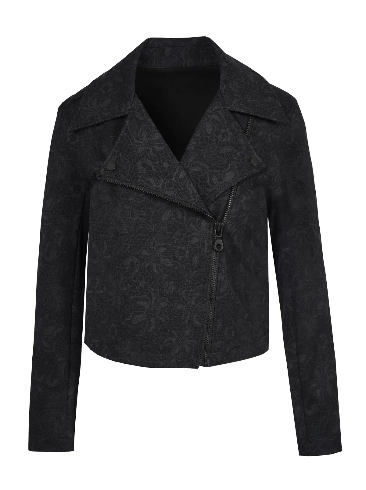 Biker Jacket in Black Laced Floral