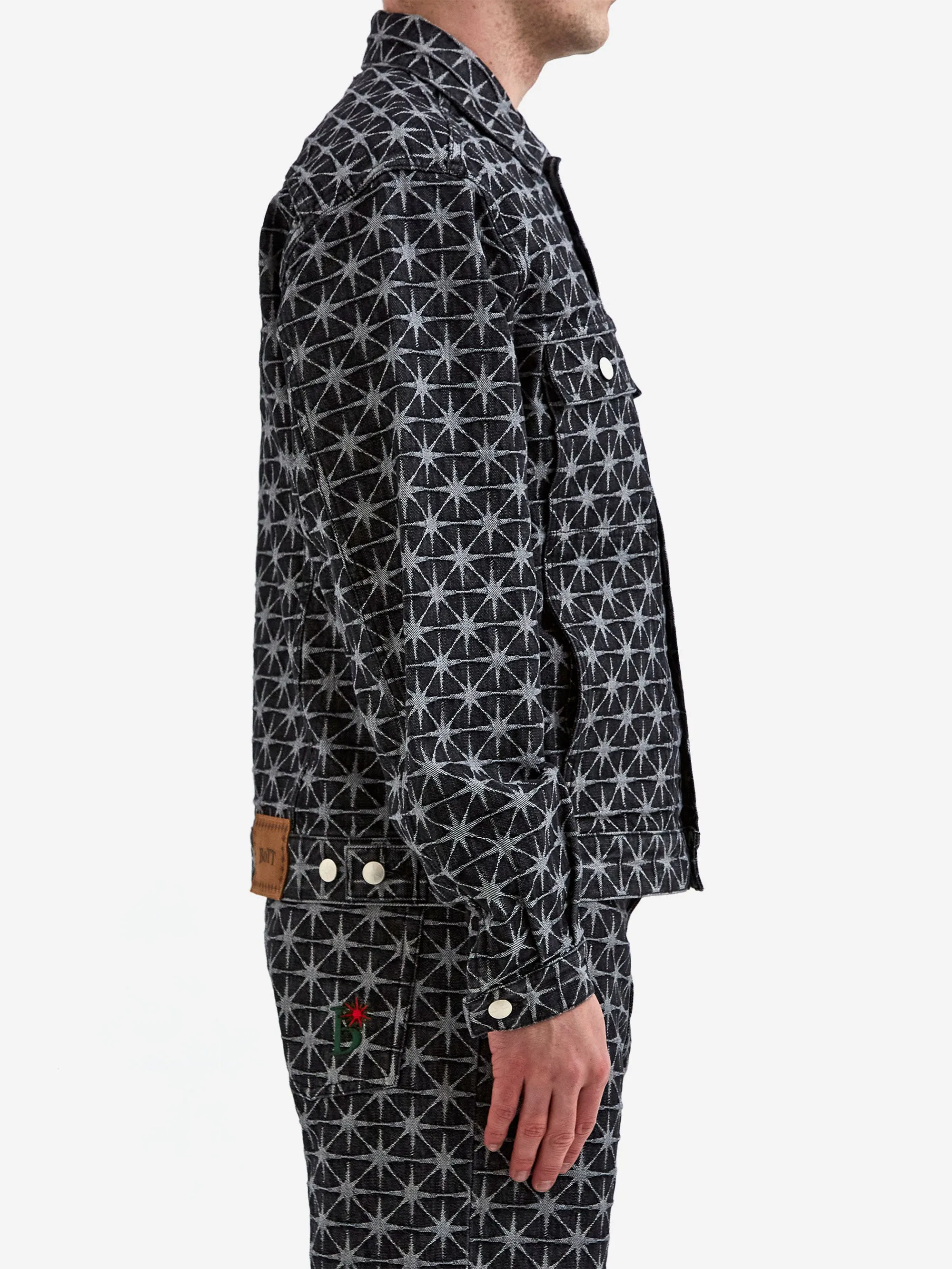 BoTT Sparkle Monogram Denim Jacket - Washed Black