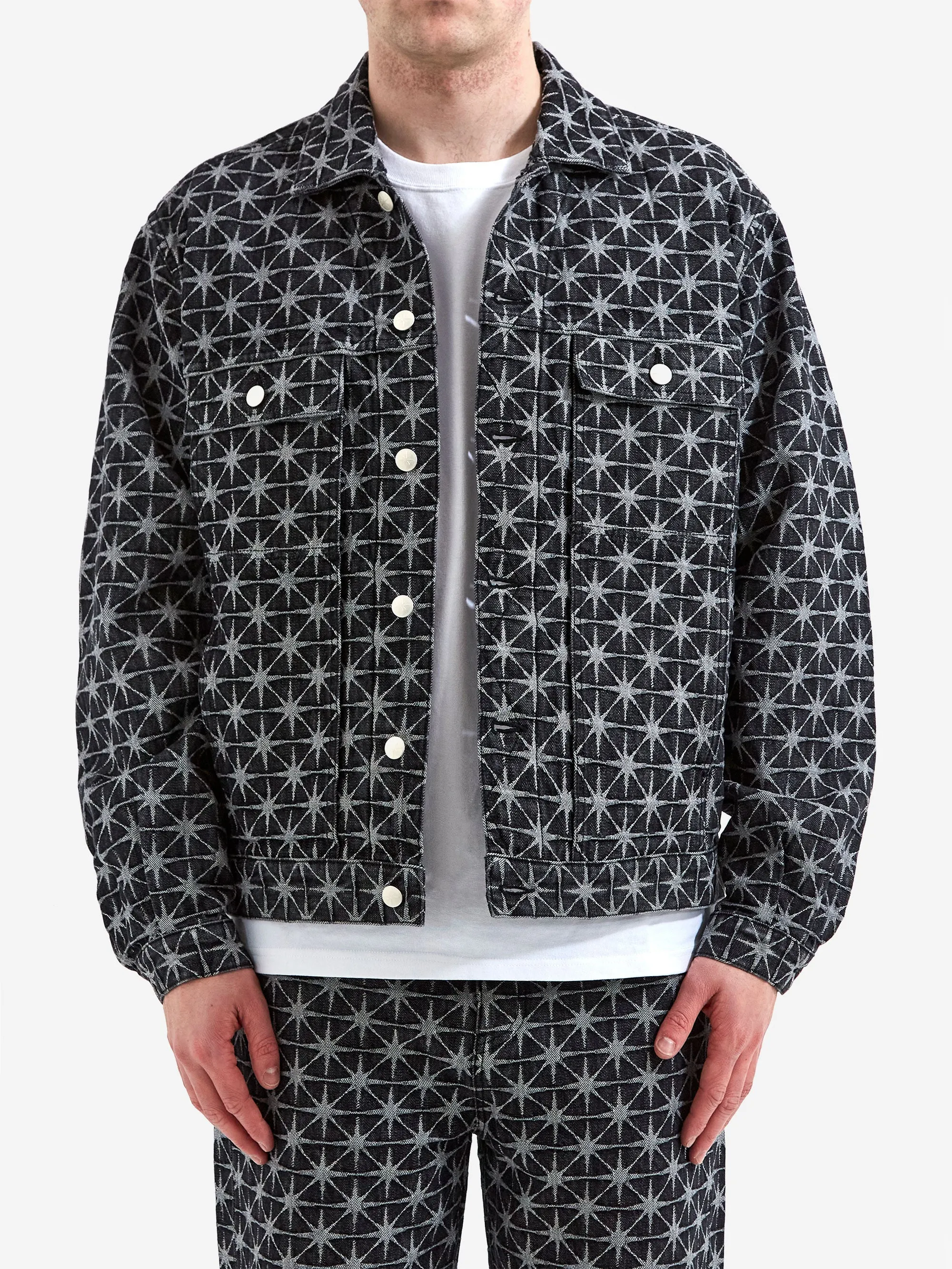 BoTT Sparkle Monogram Denim Jacket - Washed Black