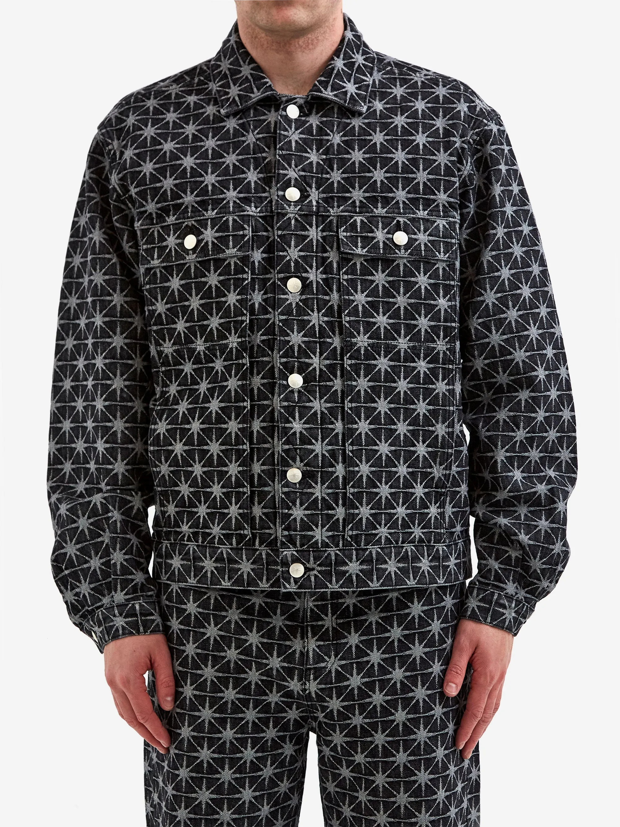 BoTT Sparkle Monogram Denim Jacket - Washed Black
