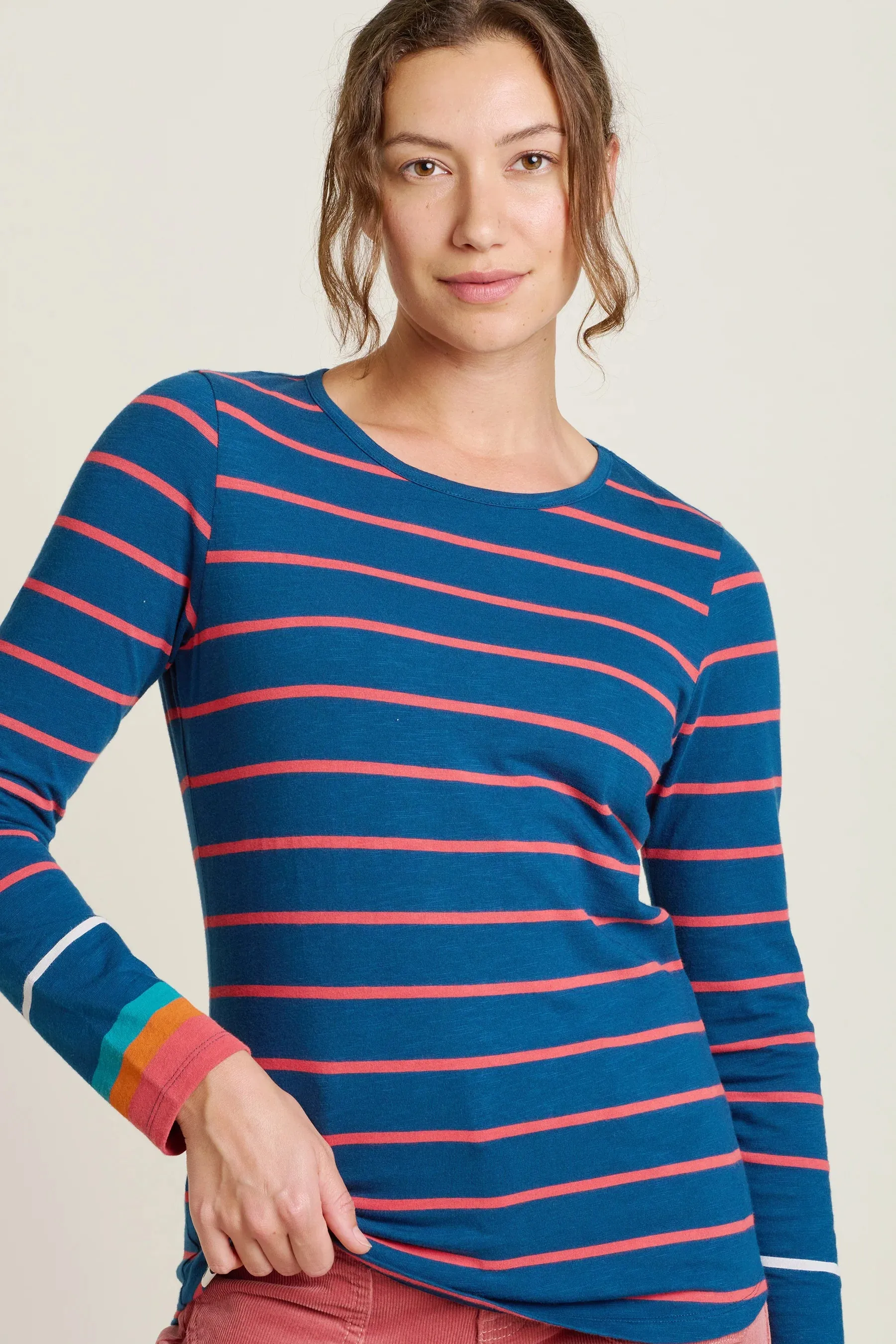 Brakeburn Multi Stripe Tee - Navy