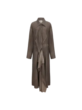 Brown Wool Deconstructed Trench Coat