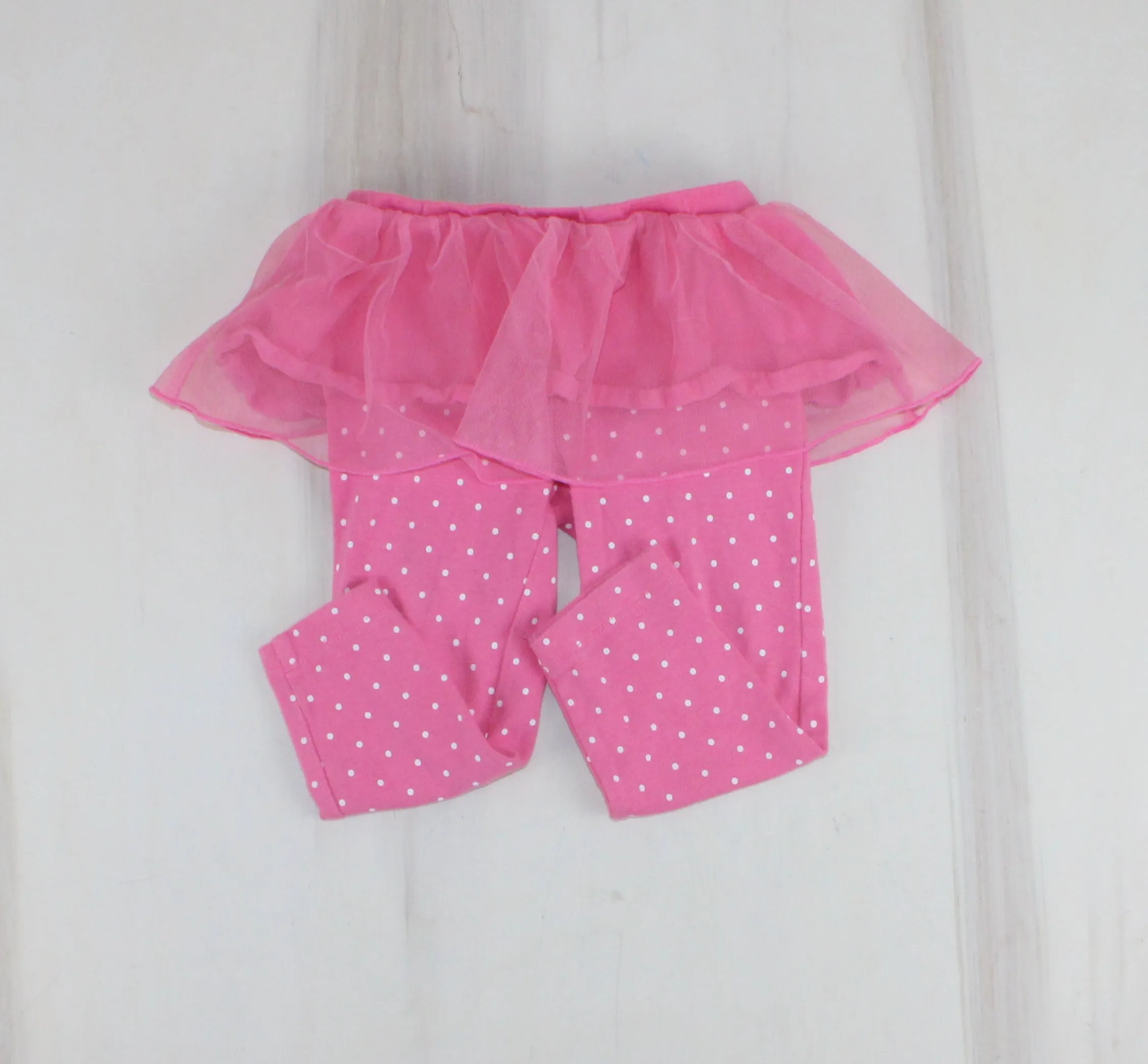 CARTERS PINK POLKA DOT LEGGINGS WITH TULLE SKIRT 18M PRE-LOVED