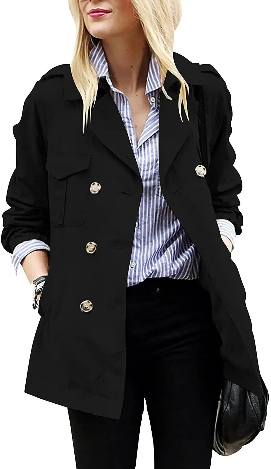 Casual Double Breasted Jacket  Lightweight