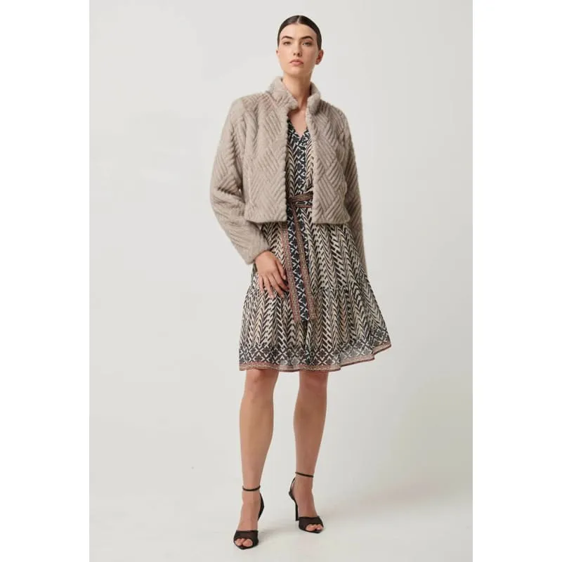 Clover Faux Fur Cropped Jacket | Oat