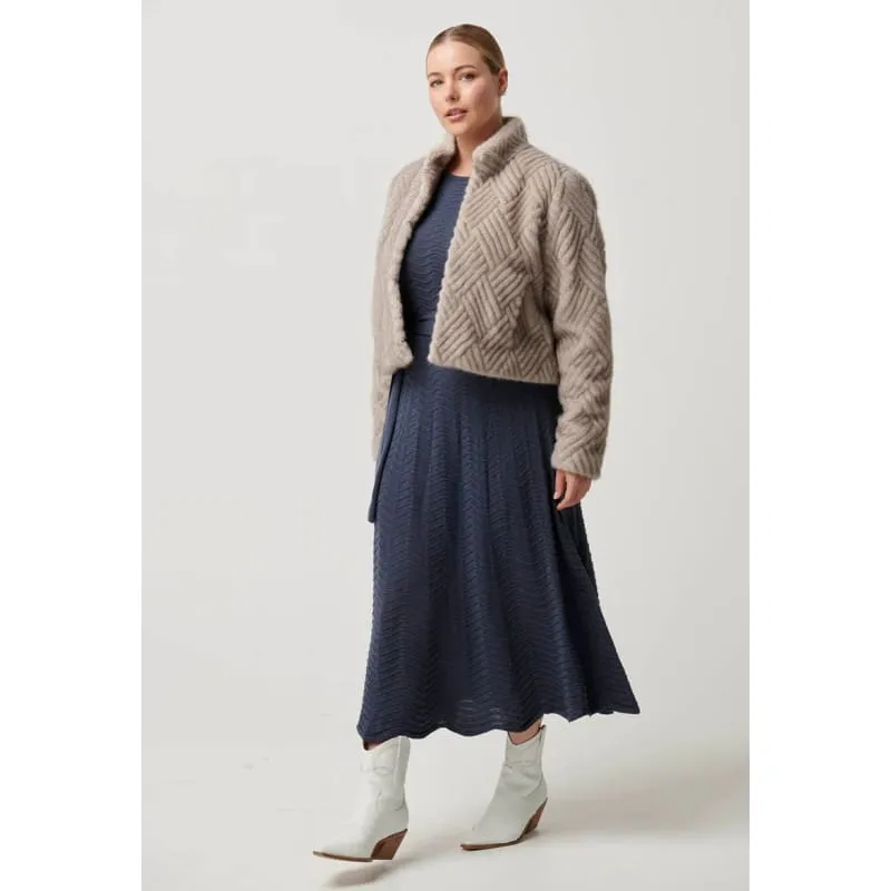 Clover Faux Fur Cropped Jacket | Oat
