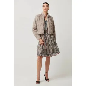 Clover Faux Fur Cropped Jacket | Oat