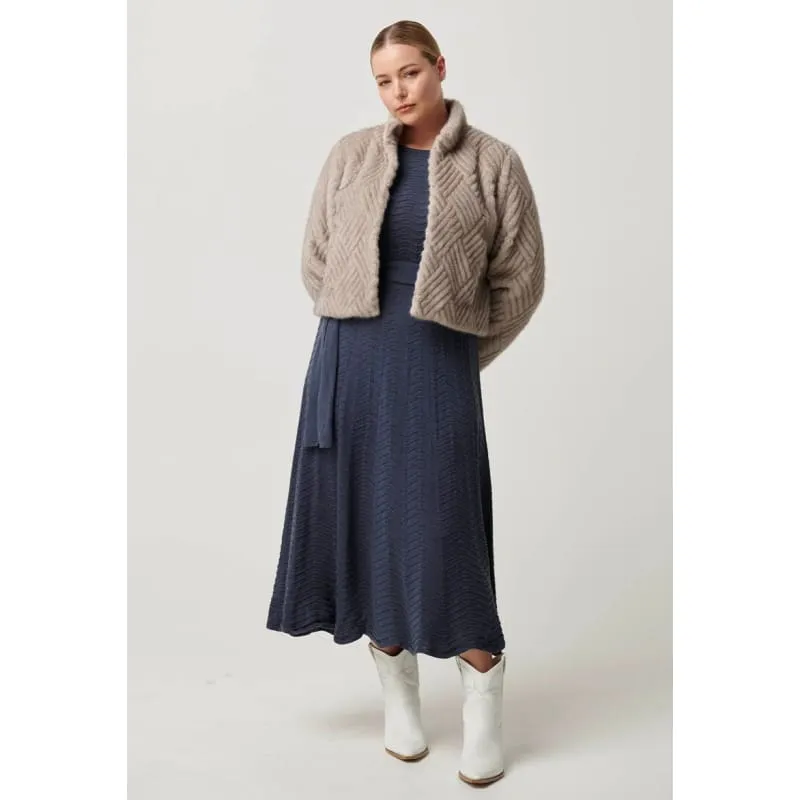 Clover Faux Fur Cropped Jacket | Oat