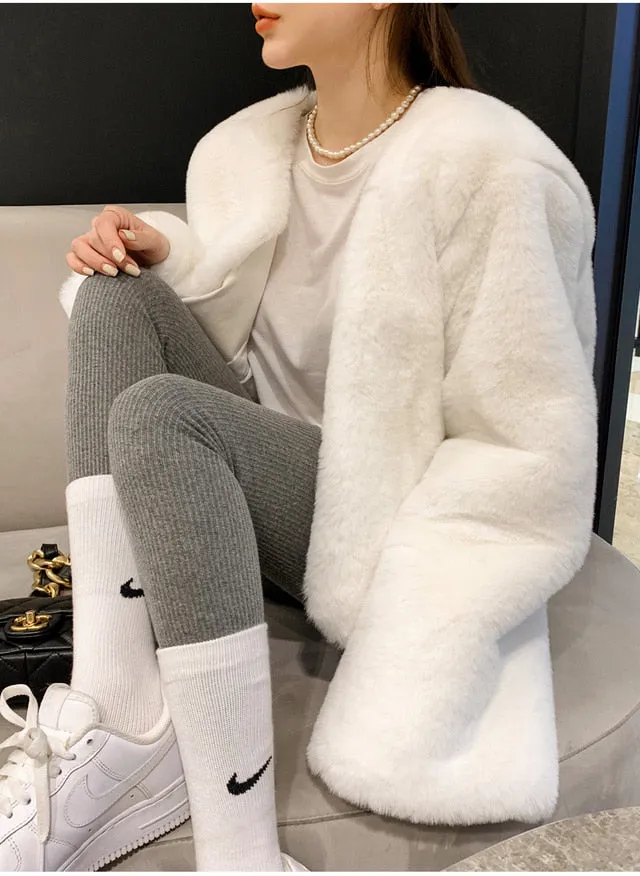 Cropped Eco Fur Jacket