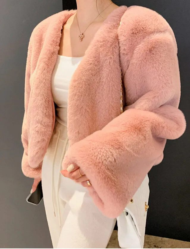 Cropped Eco Fur Jacket