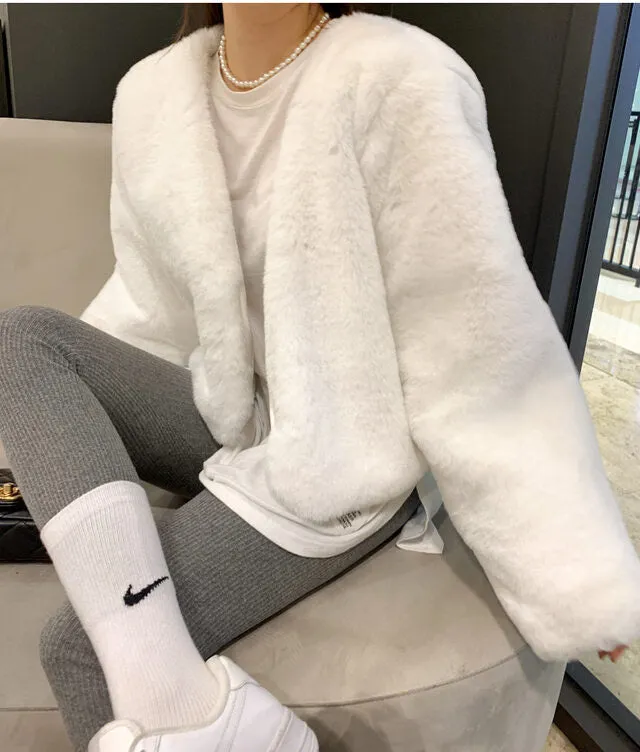 Cropped Eco Fur Jacket