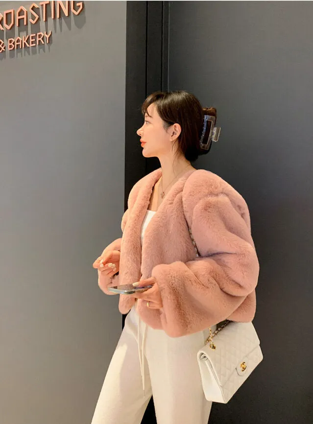 Cropped Eco Fur Jacket