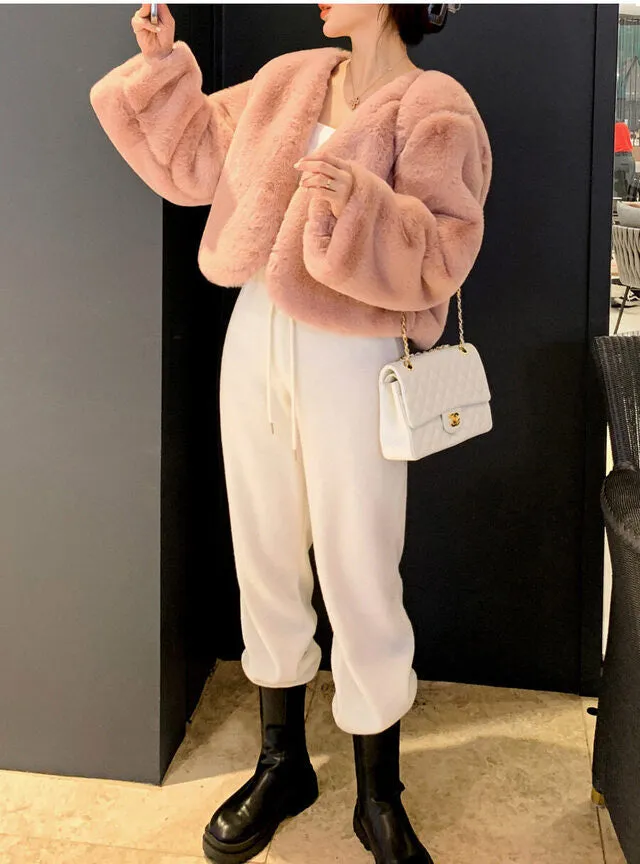 Cropped Eco Fur Jacket