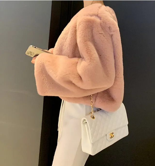 Cropped Eco Fur Jacket
