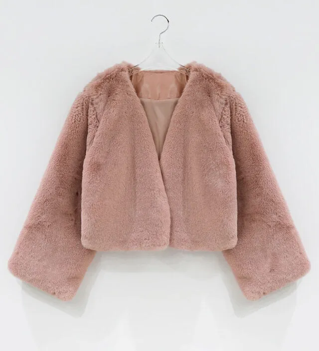 Cropped Eco Fur Jacket