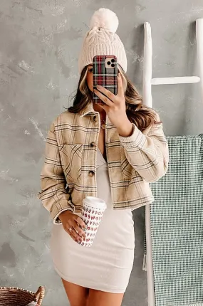 Declan Cropped Plaid Shacket (Mustard)