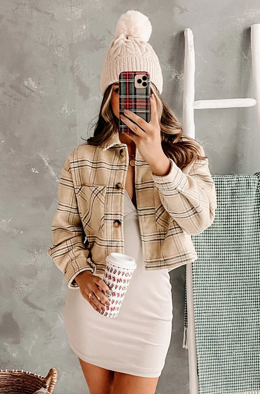Declan Cropped Plaid Shacket (Mustard)