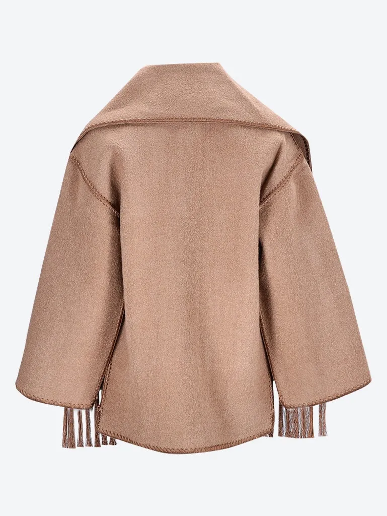 Embroidered scarf jacket