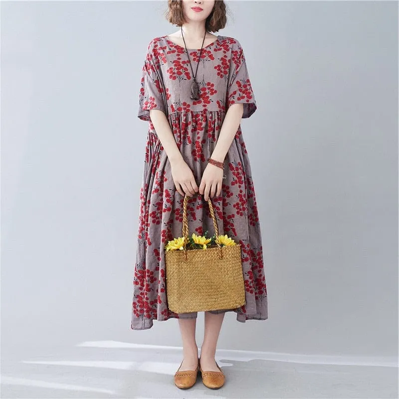 Floral Modesty Empire Waist T-Shirt Dress