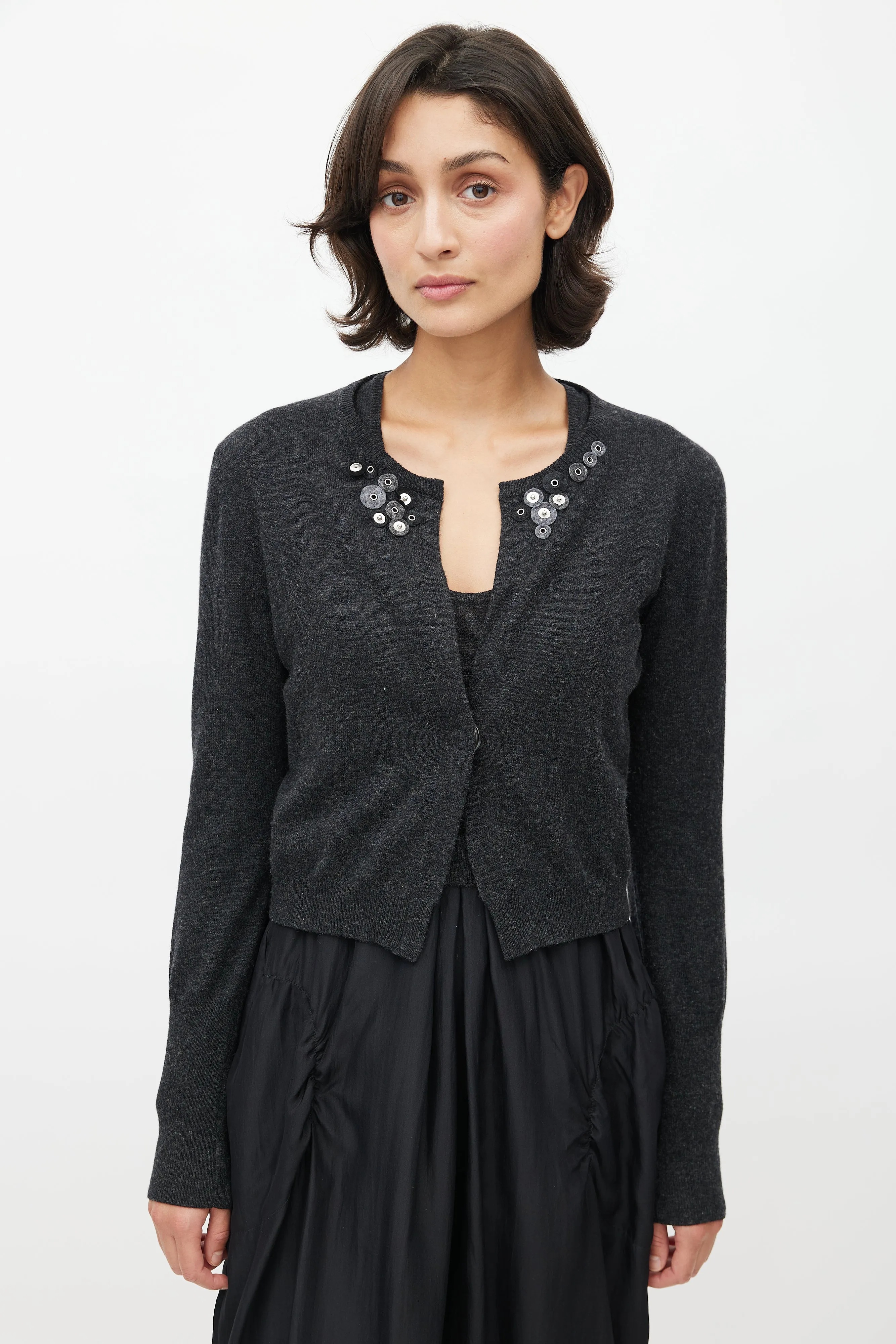 Grey Cashmere Embellished Co-Ord Set