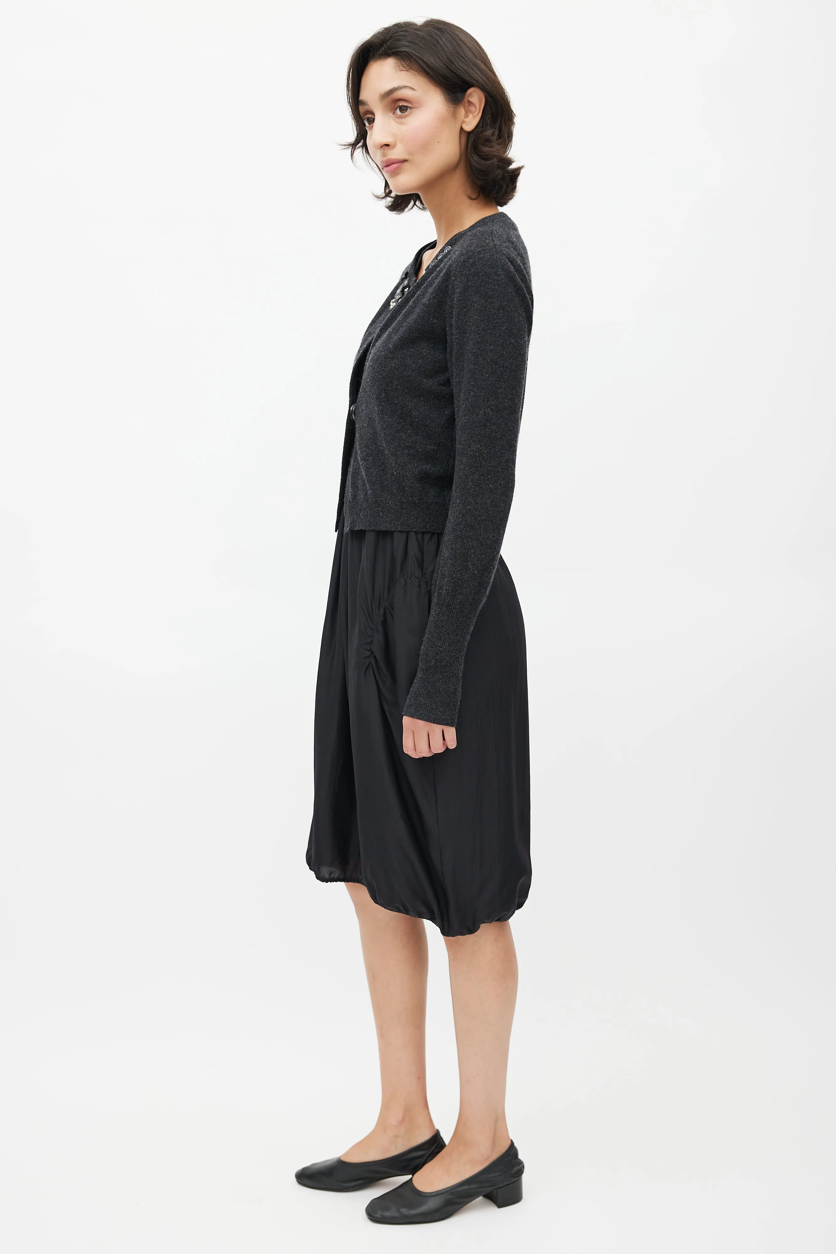 Grey Cashmere Embellished Co-Ord Set
