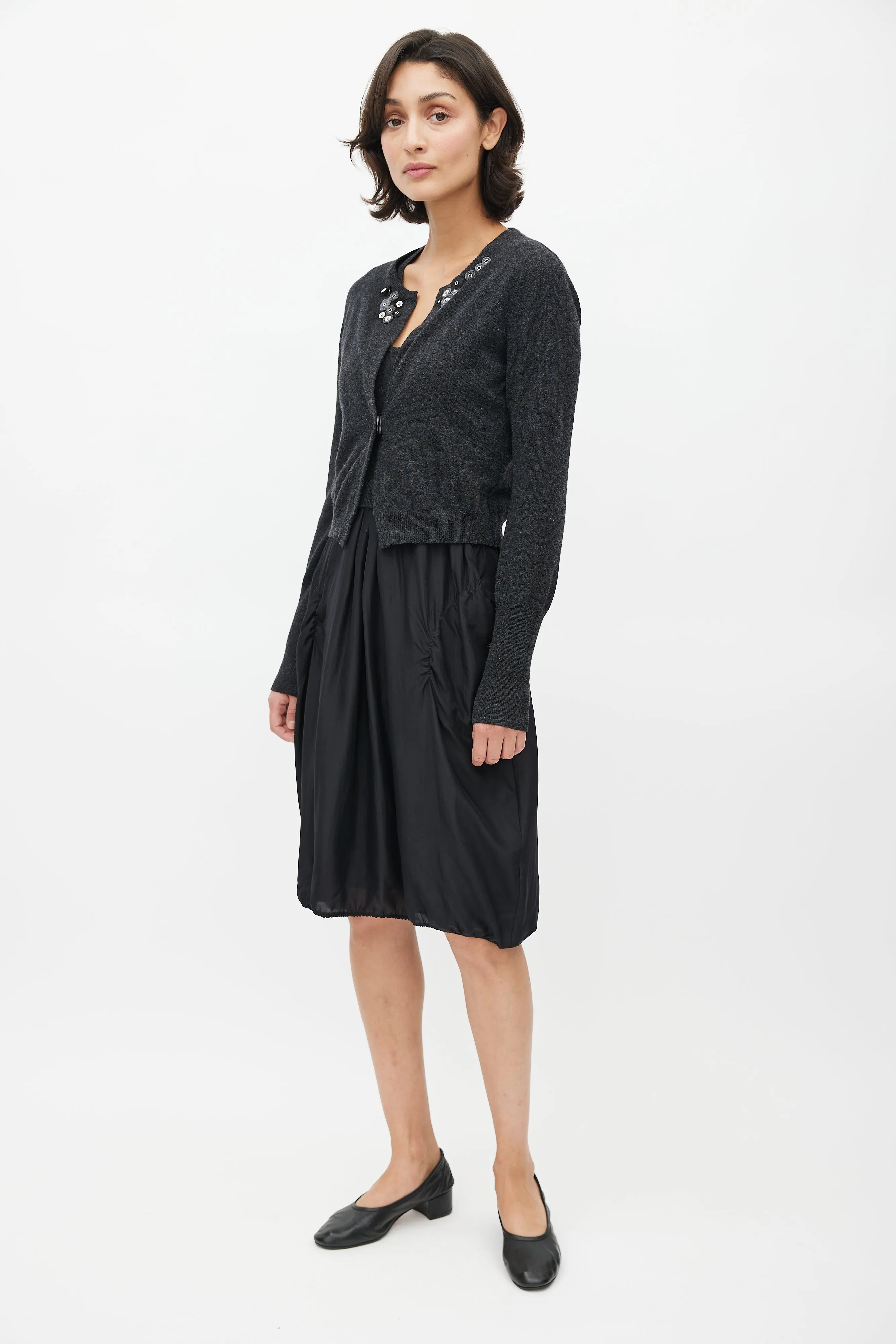 Grey Cashmere Embellished Co-Ord Set