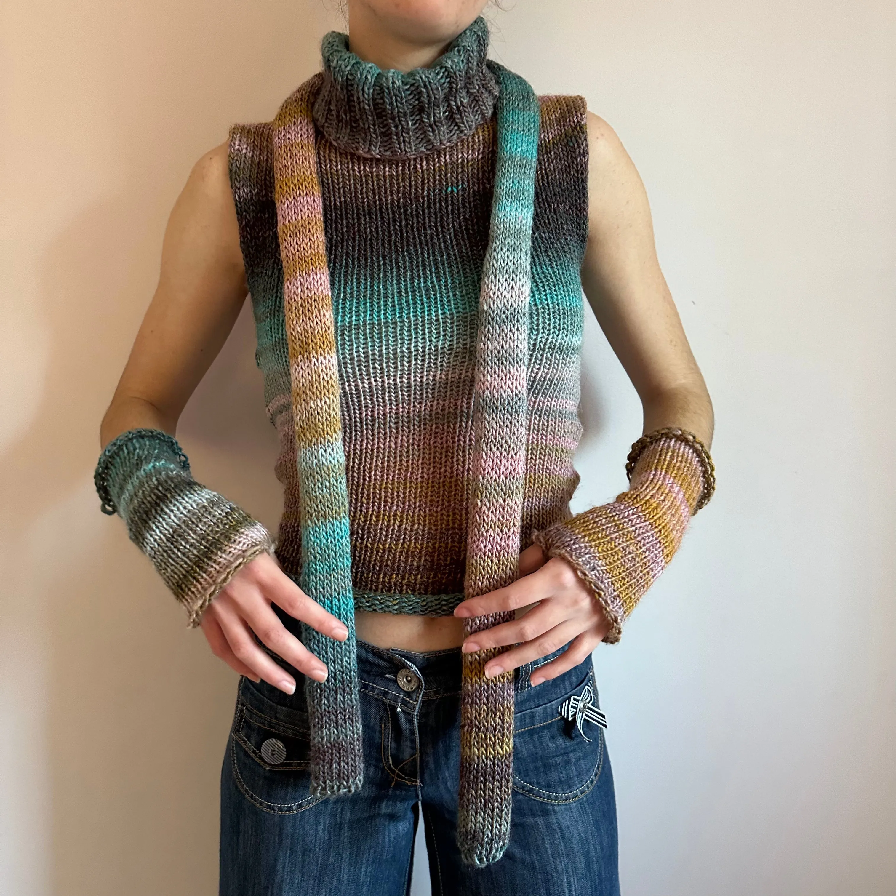 Handmade Alba knitted ombré hand warmers
