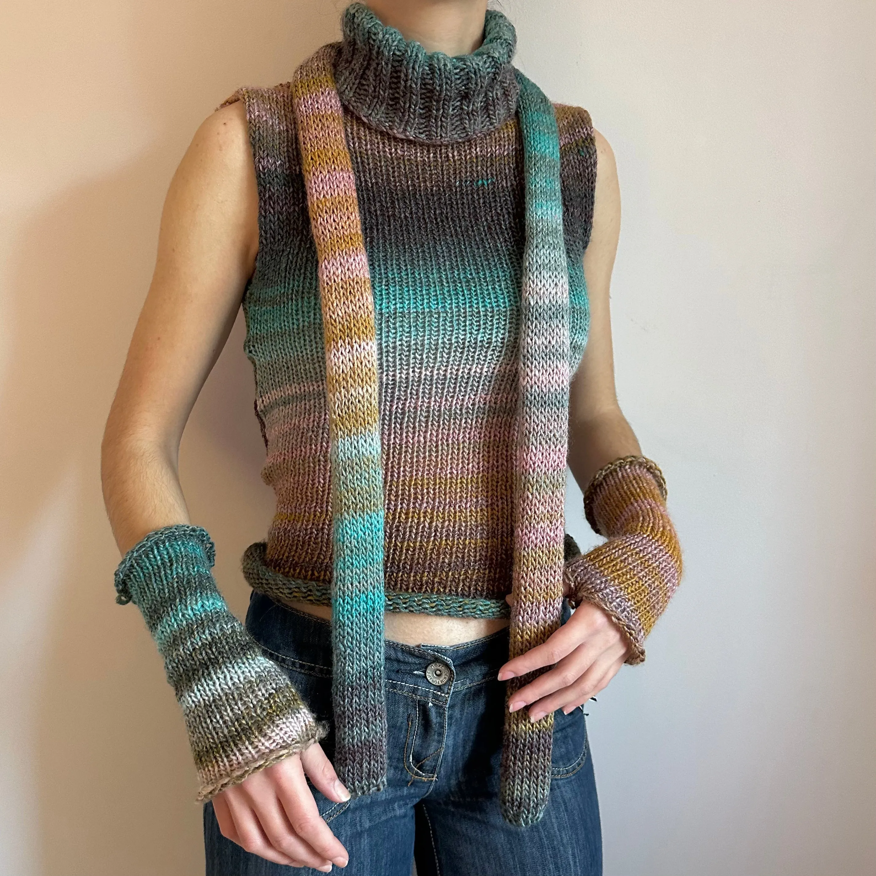 Handmade Alba knitted ombré hand warmers