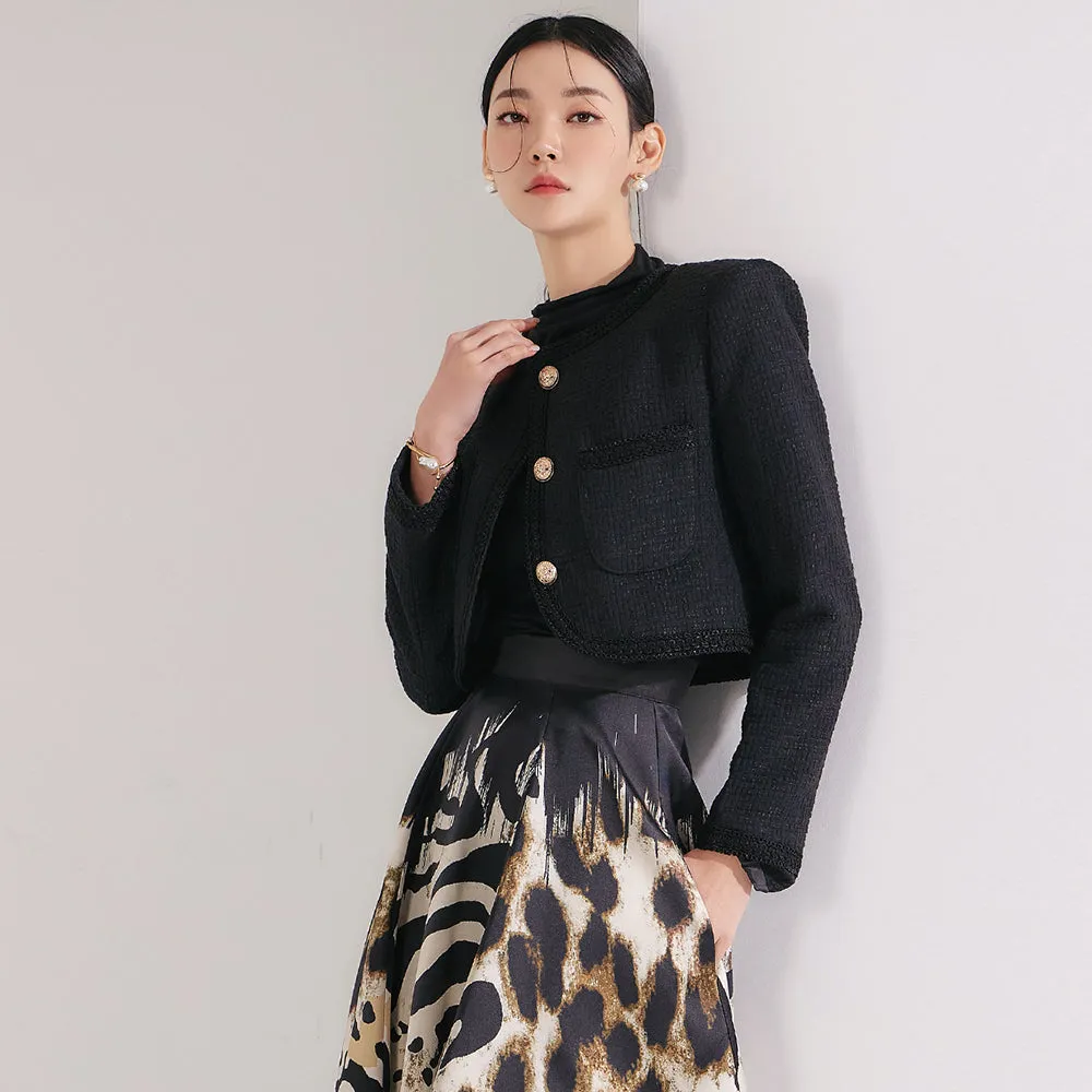 J1770 Tweed Bolero Crop Jacket