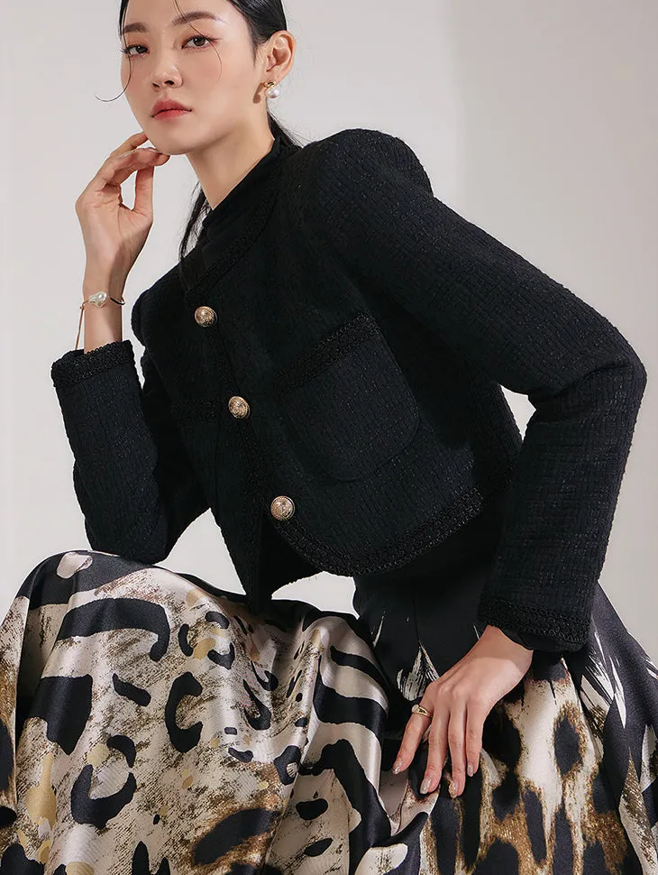 J1770 Tweed Bolero Crop Jacket