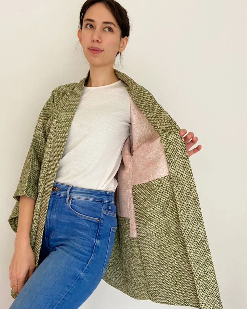 Japanese Rock Garden Shibori Haori Kimono Jacket