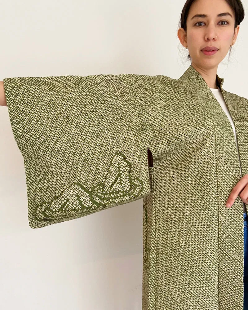 Japanese Rock Garden Shibori Haori Kimono Jacket