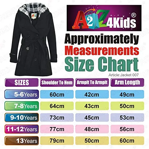 Kids Girls Overcoat Hooded Trench Coat Padded Oversized Lapels Long Parka Jacket