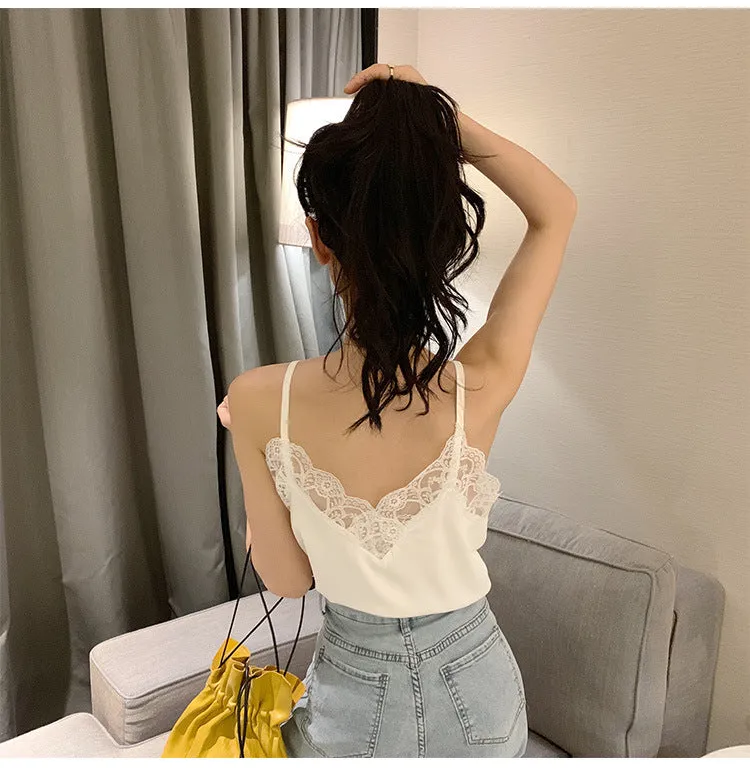 Lace stitching camisole