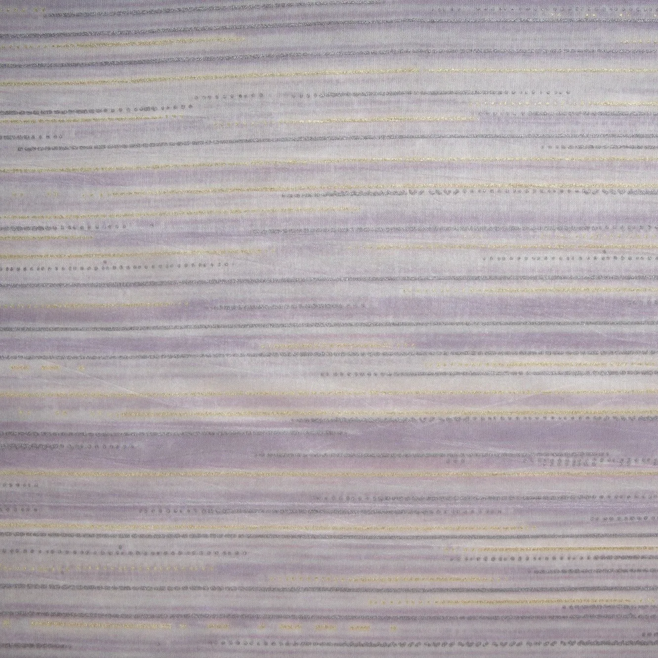 Lilac Stripes Foil Print Crepe Fabric