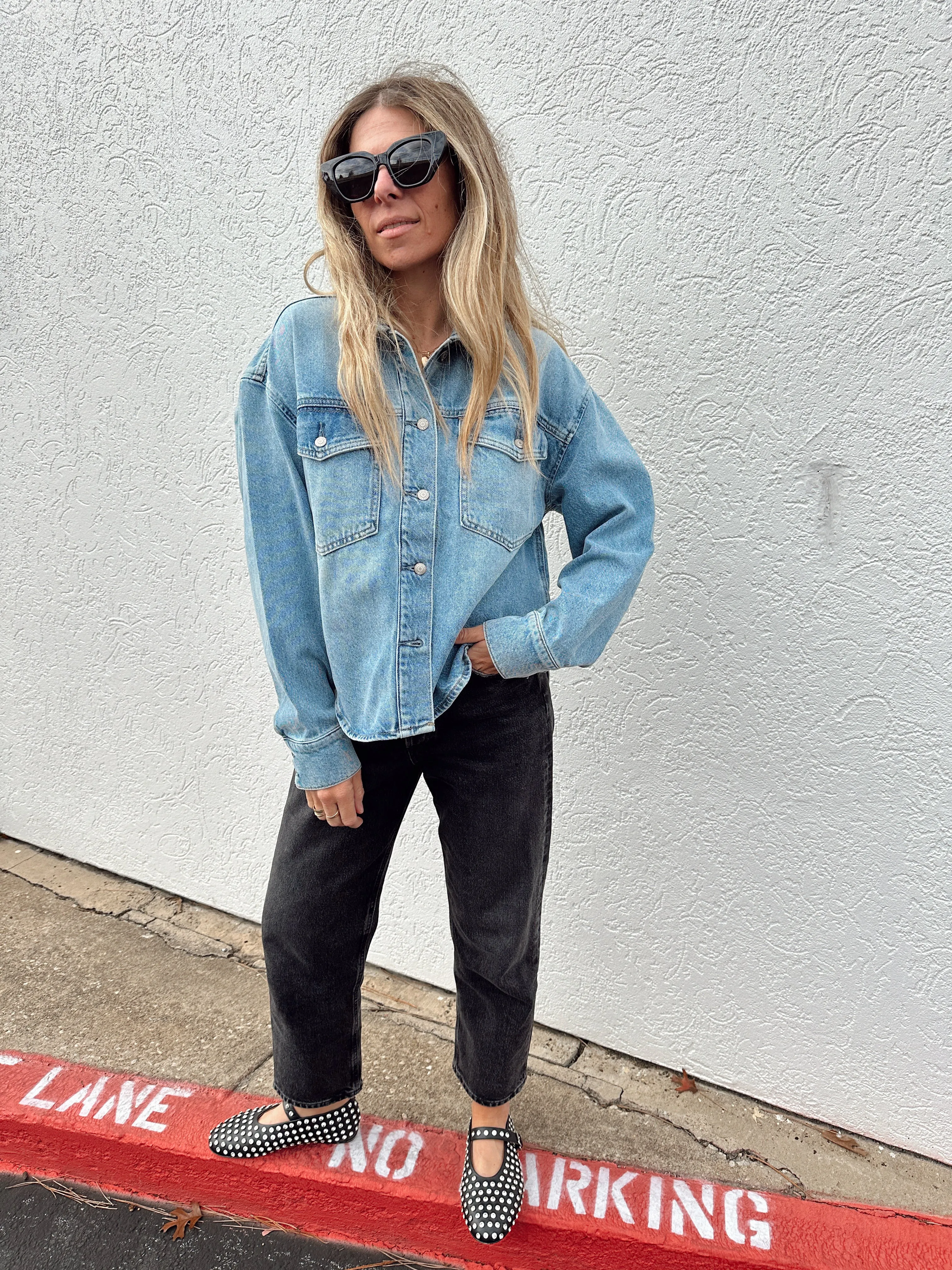 Mandy Cropped Denim Shacket