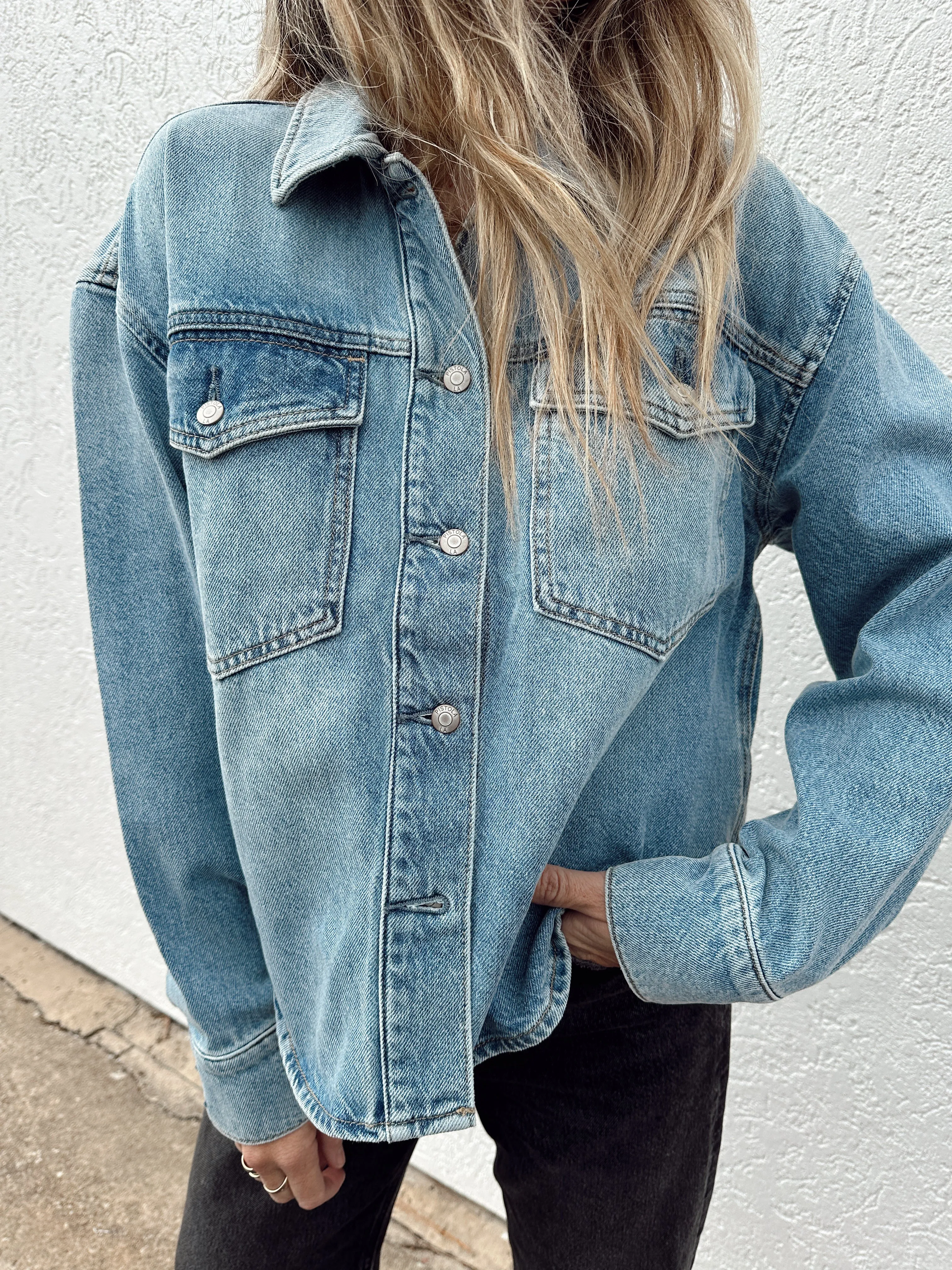Mandy Cropped Denim Shacket