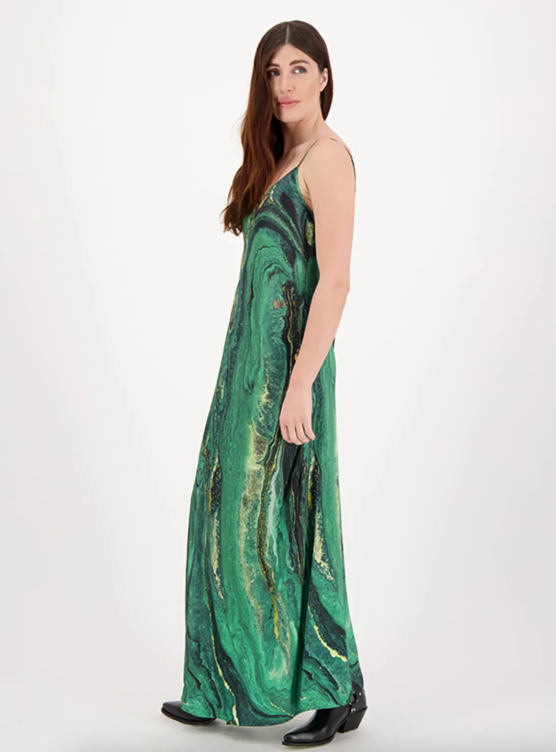 Martha Camisole Dress - Jade Gold