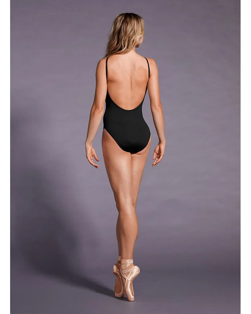 Mirella Black Label High Neck Gather Detail Low Back Camisole Leotard - MB7229 Womens